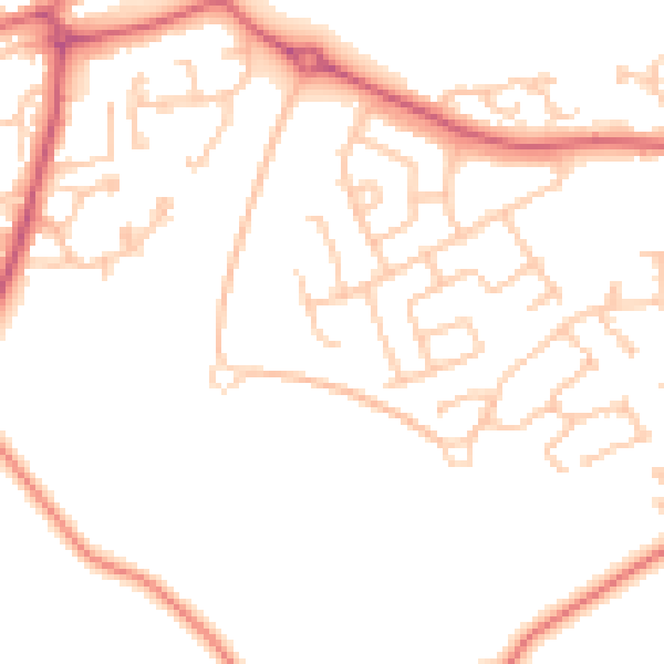 Daytime road noise heatmap for SR2 0AL