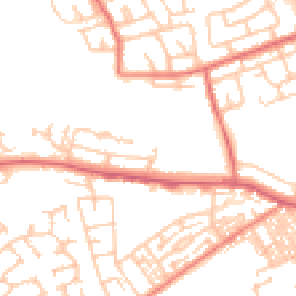 Daytime road noise heatmap for SR2 0AP