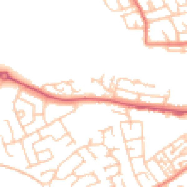 Daytime road noise heatmap for SR2 0AS