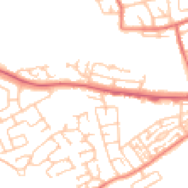 Daytime road noise heatmap for SR2 0AT
