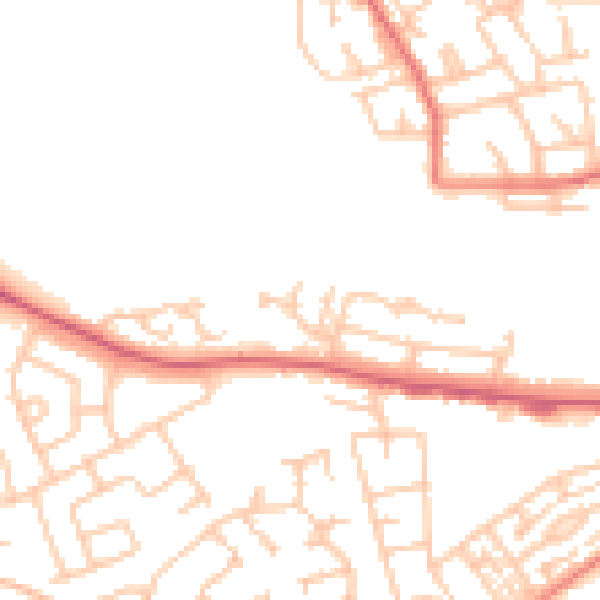 Daytime road noise heatmap for SR2 0AW