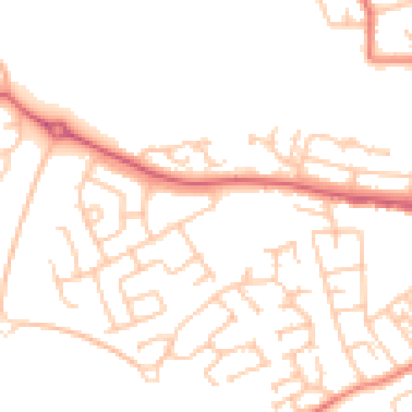 Daytime road noise heatmap for SR2 0AY