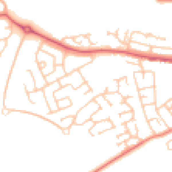 Daytime road noise heatmap for SR2 0BA