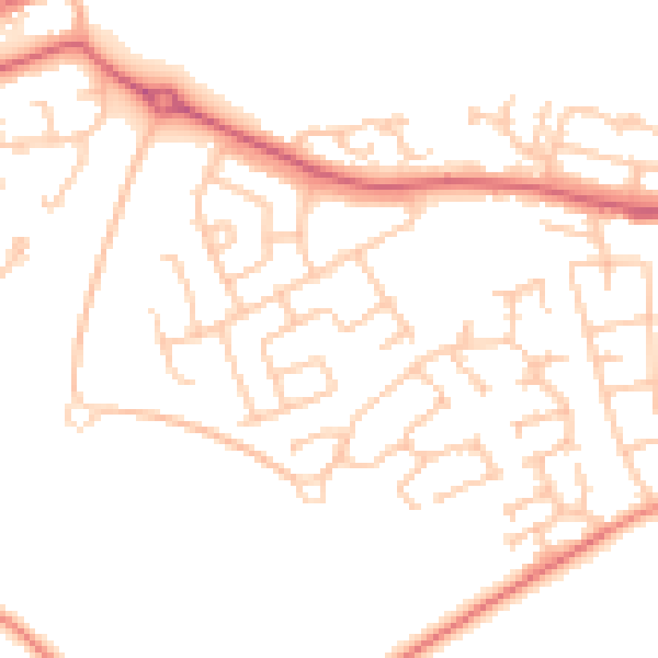 Daytime road noise heatmap for SR2 0BB