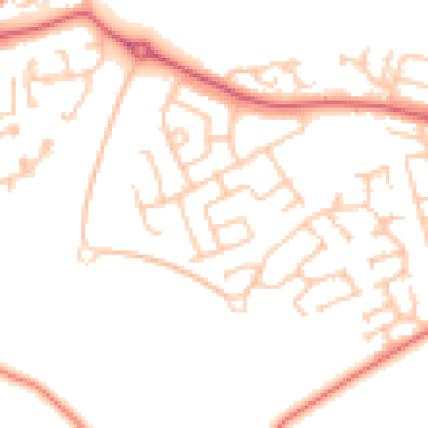 Daytime road noise heatmap for SR2 0BD