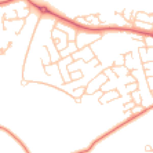 Daytime road noise heatmap for SR2 0BE