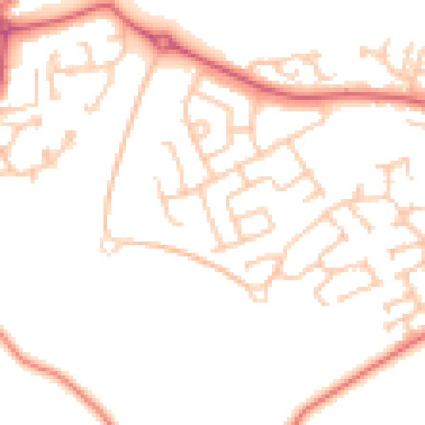Daytime road noise heatmap for SR2 0BG