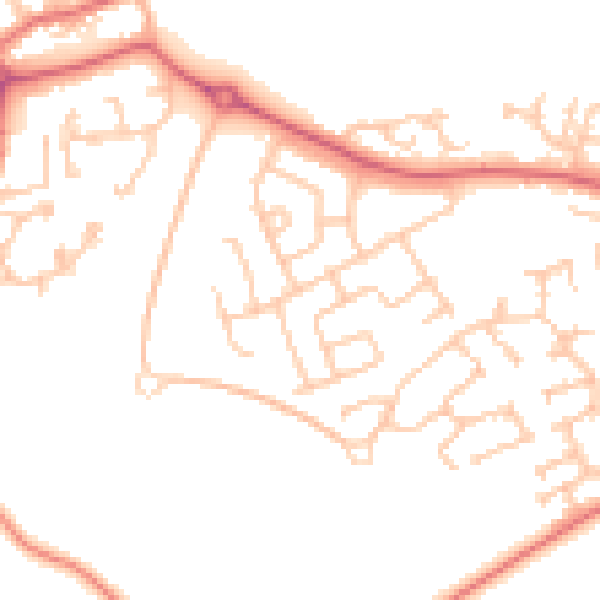 Daytime road noise heatmap for SR2 0BH