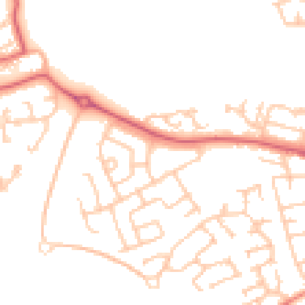 Daytime road noise heatmap for SR2 0BL