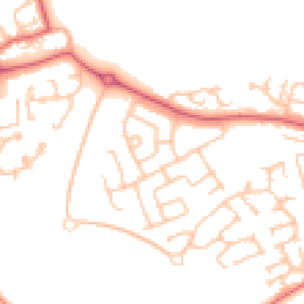 Daytime road noise heatmap for SR2 0BN