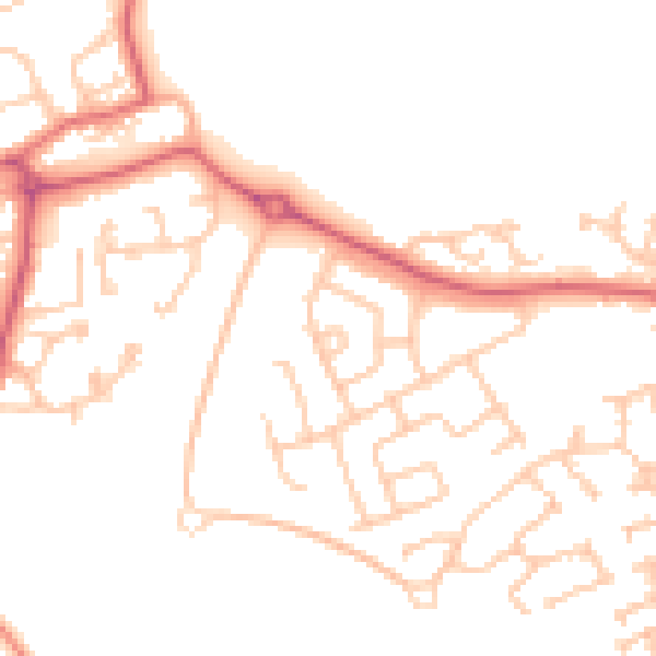 Daytime road noise heatmap for SR2 0BP