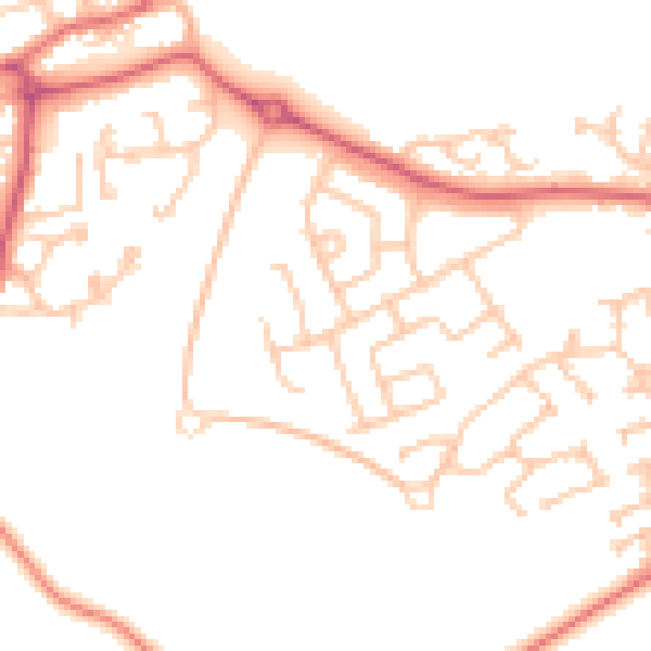 Daytime road noise heatmap for SR2 0BQ