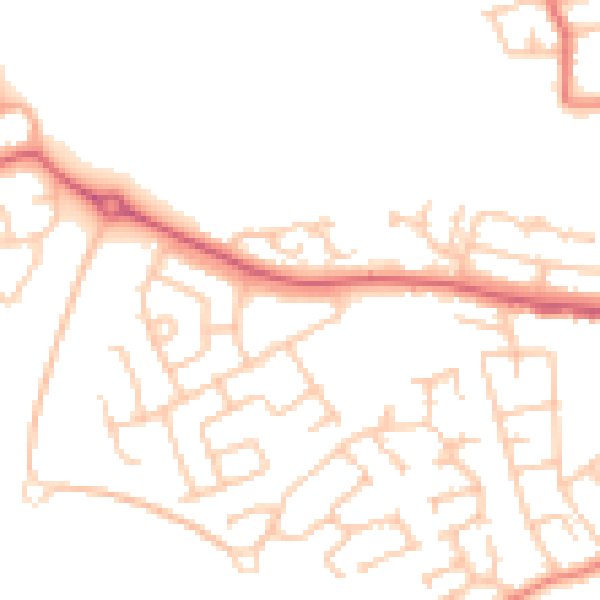 Daytime road noise heatmap for SR2 0BT