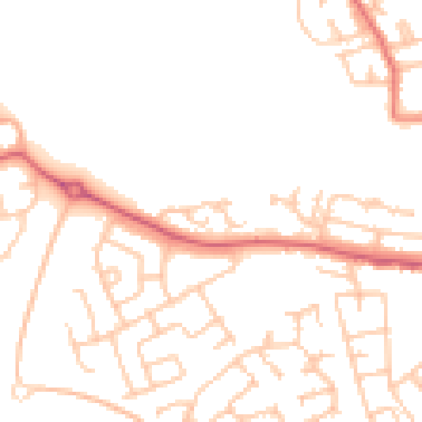 Daytime road noise heatmap for SR2 0BU