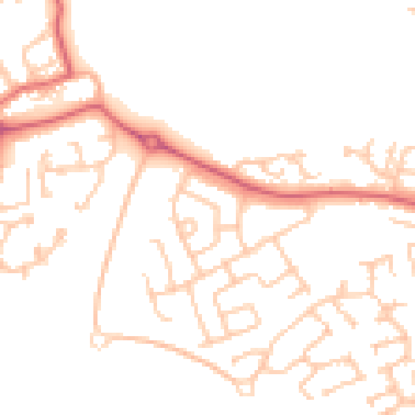 Daytime road noise heatmap for SR2 0BW