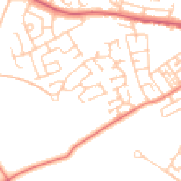 Daytime road noise heatmap for SR2 0BY