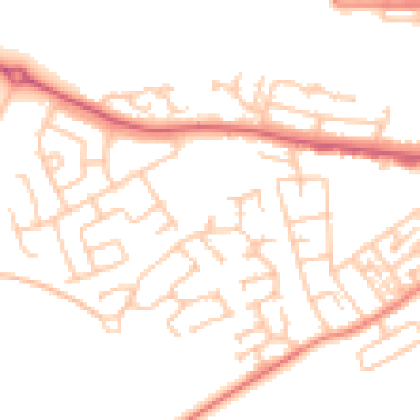 Daytime road noise heatmap for SR2 0BZ
