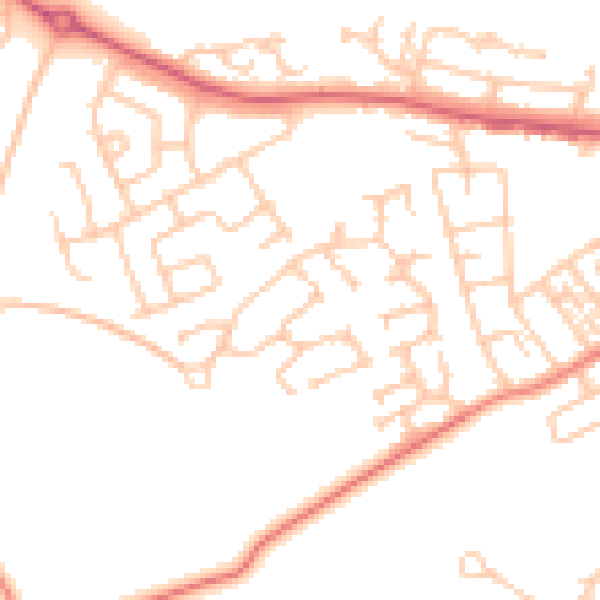 Daytime road noise heatmap for SR2 0DD