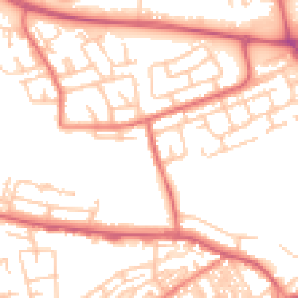 Daytime road noise heatmap for SR2 0DF