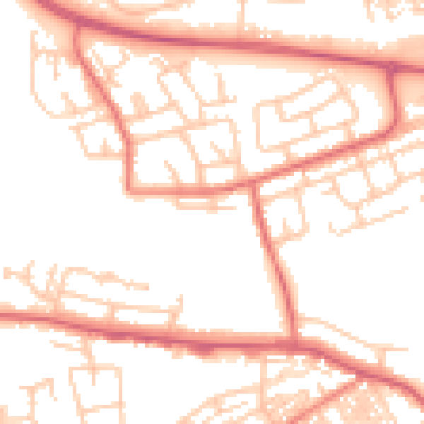 Daytime road noise heatmap for SR2 0DG