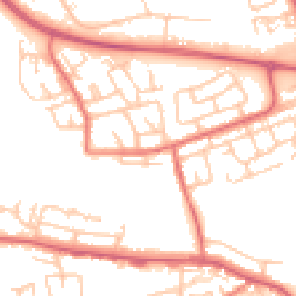 Daytime road noise heatmap for SR2 0DH