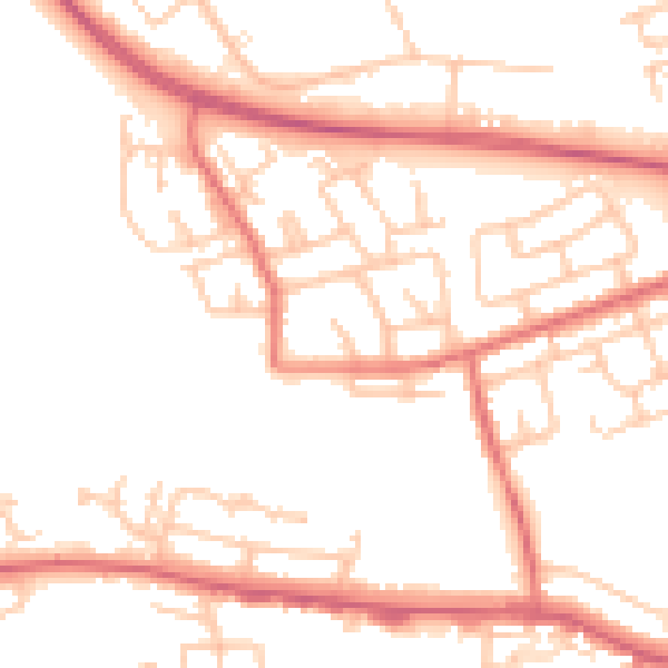 Daytime road noise heatmap for SR2 0DJ