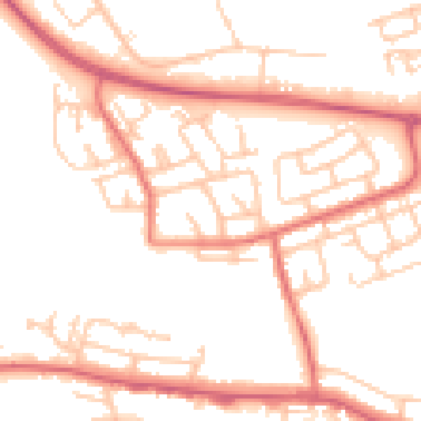 Daytime road noise heatmap for SR2 0DL
