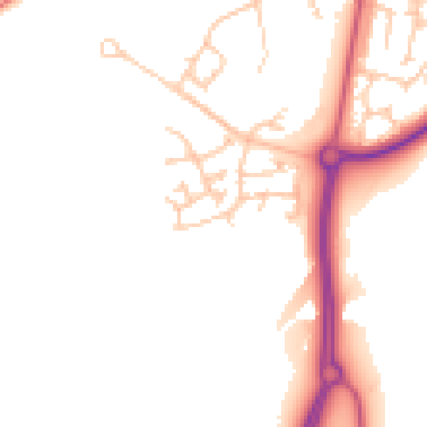 Daytime road noise heatmap for SR2 0FH