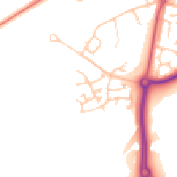 Daytime road noise heatmap for SR2 0FP
