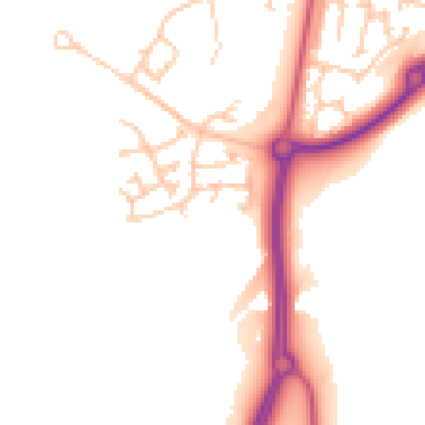 Daytime road noise heatmap for SR2 0FQ