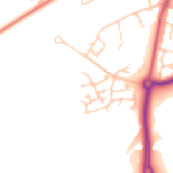 Daytime road noise heatmap for SR2 0FR