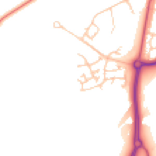 Daytime road noise heatmap for SR2 0FX