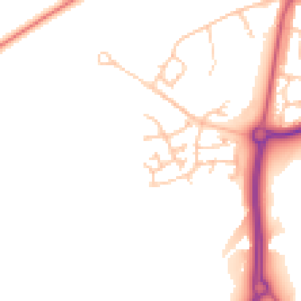 Daytime road noise heatmap for SR2 0FZ
