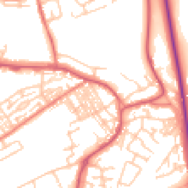 Daytime road noise heatmap for SR2 0HF