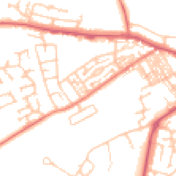 Daytime road noise heatmap for SR2 0HU