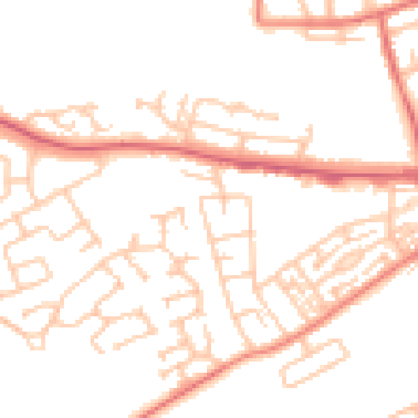 Daytime road noise heatmap for SR2 0JN