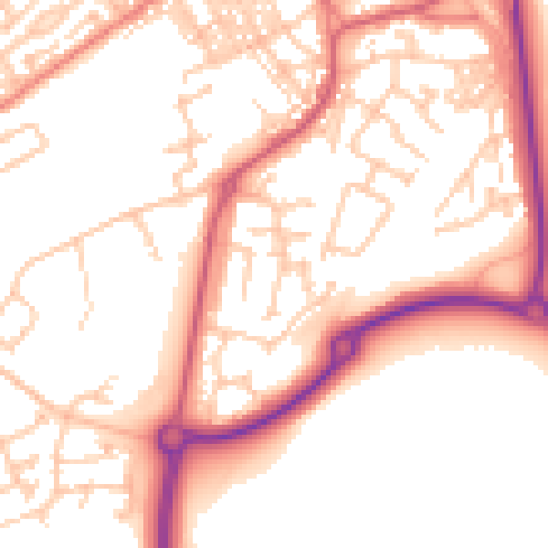 Daytime road noise heatmap for SR2 0LB