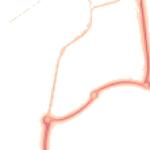 Night-time road noise heatmap for SR2 0LB