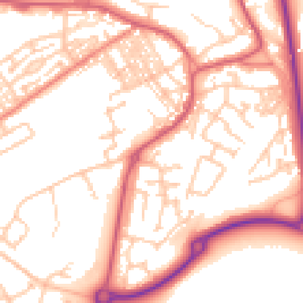 Daytime road noise heatmap for SR2 0LD