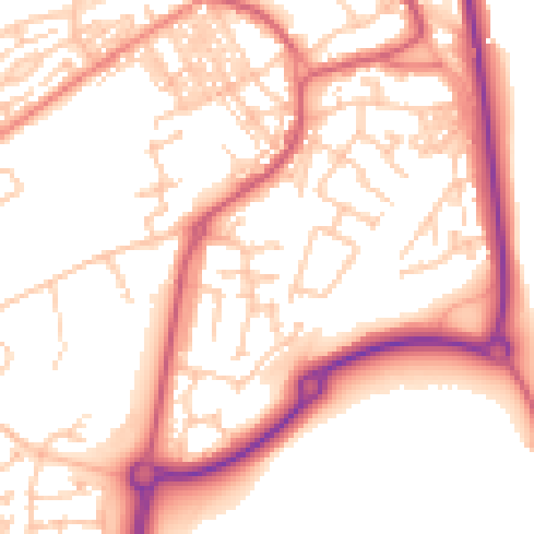 Daytime road noise heatmap for SR2 0LF
