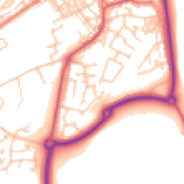 Daytime road noise heatmap for SR2 0LG