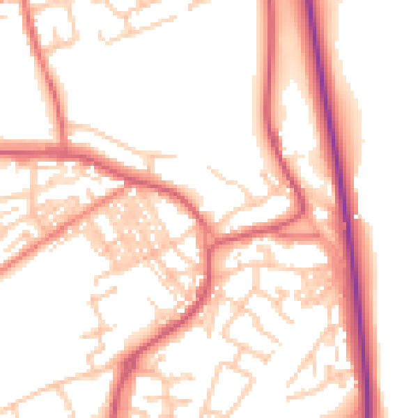 Daytime road noise heatmap for SR2 0NX
