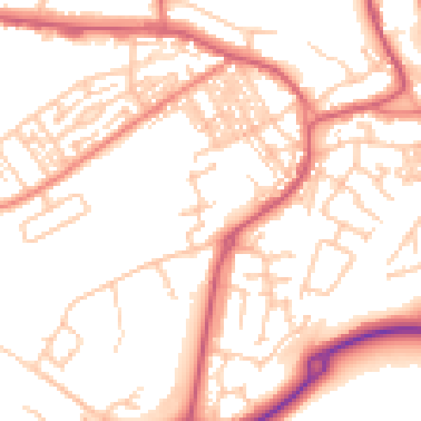 Daytime road noise heatmap for SR2 0NZ