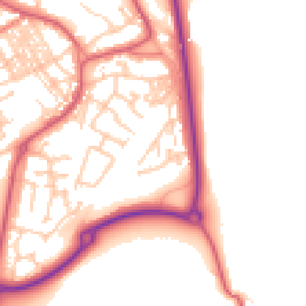 Daytime road noise heatmap for SR2 0PR
