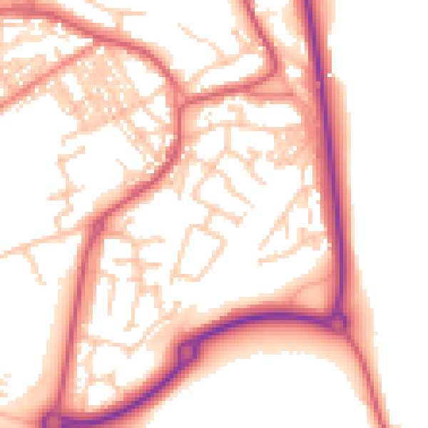 Daytime road noise heatmap for SR2 0QF