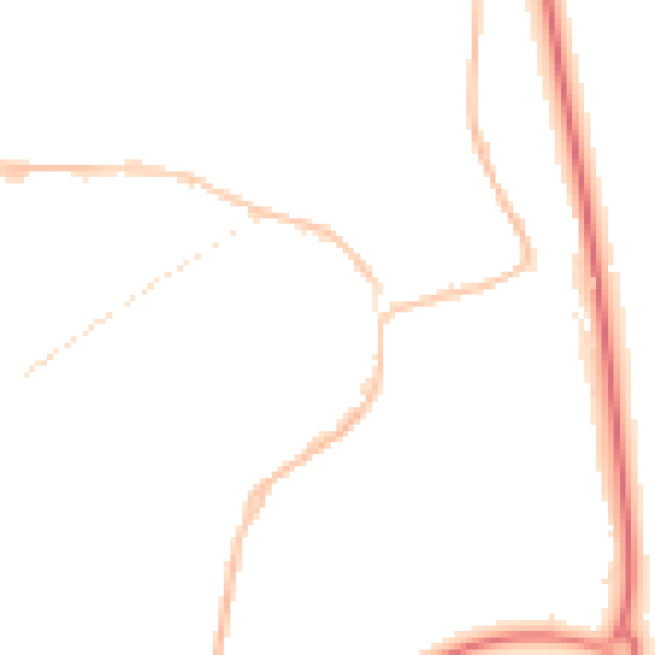 Night-time road noise heatmap for SR2 0RD