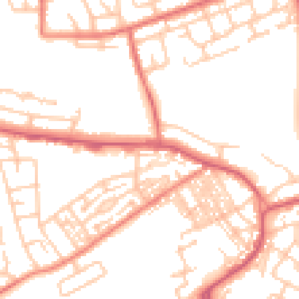 Daytime road noise heatmap for SR2 0RW