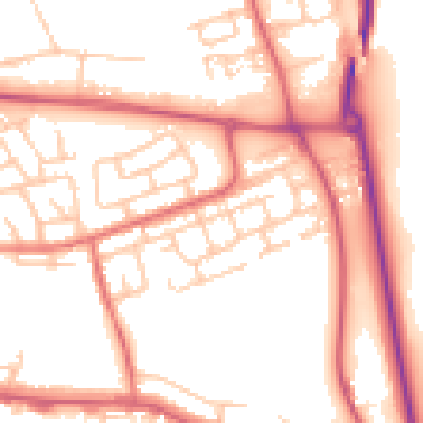 Daytime road noise heatmap for SR2 0SJ