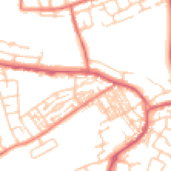Daytime road noise heatmap for SR2 0TH