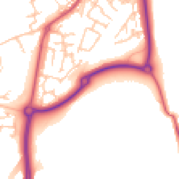 Daytime road noise heatmap for SR2 0TR